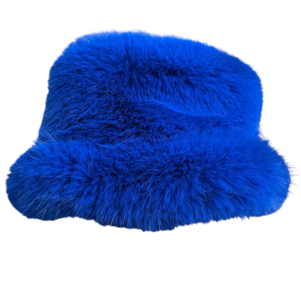 OW Collection Blue Faux Fur Buck Hat